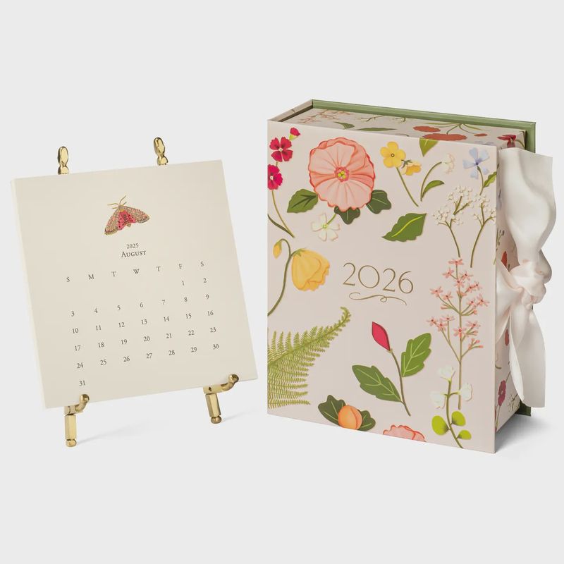 Karen Adams Design 2026 Classic Desk Calendar with Gold Easel