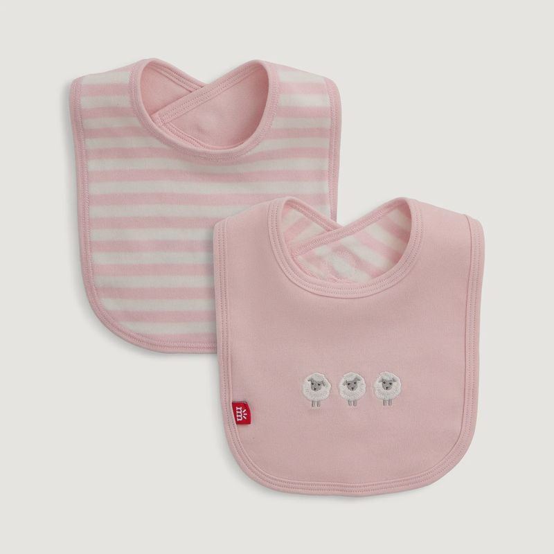 Magnetic Me Pink Stripe Organic Cotton Bib