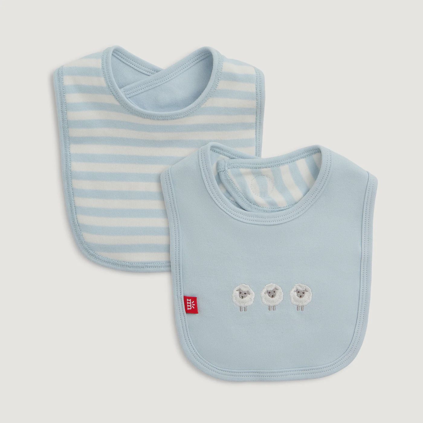 Magnetic Me Blue Stripe Organic Cotton Bib