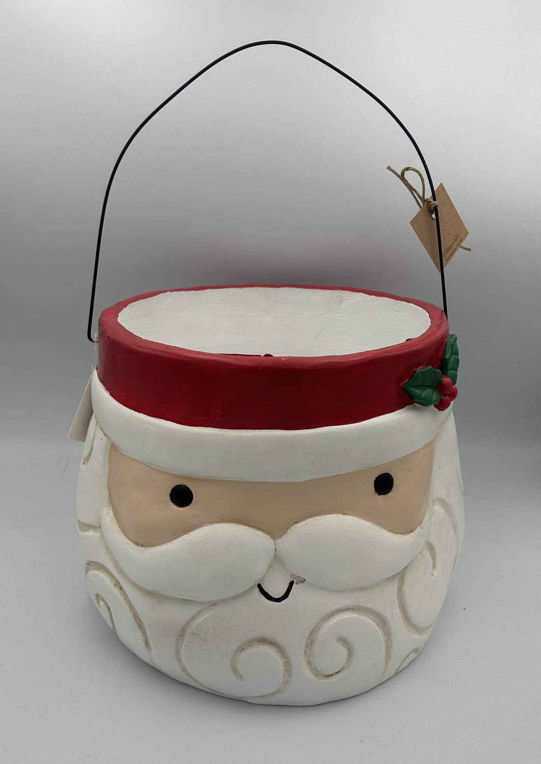Mud Pie Paper Mache Santa Treat Bucket (Large)