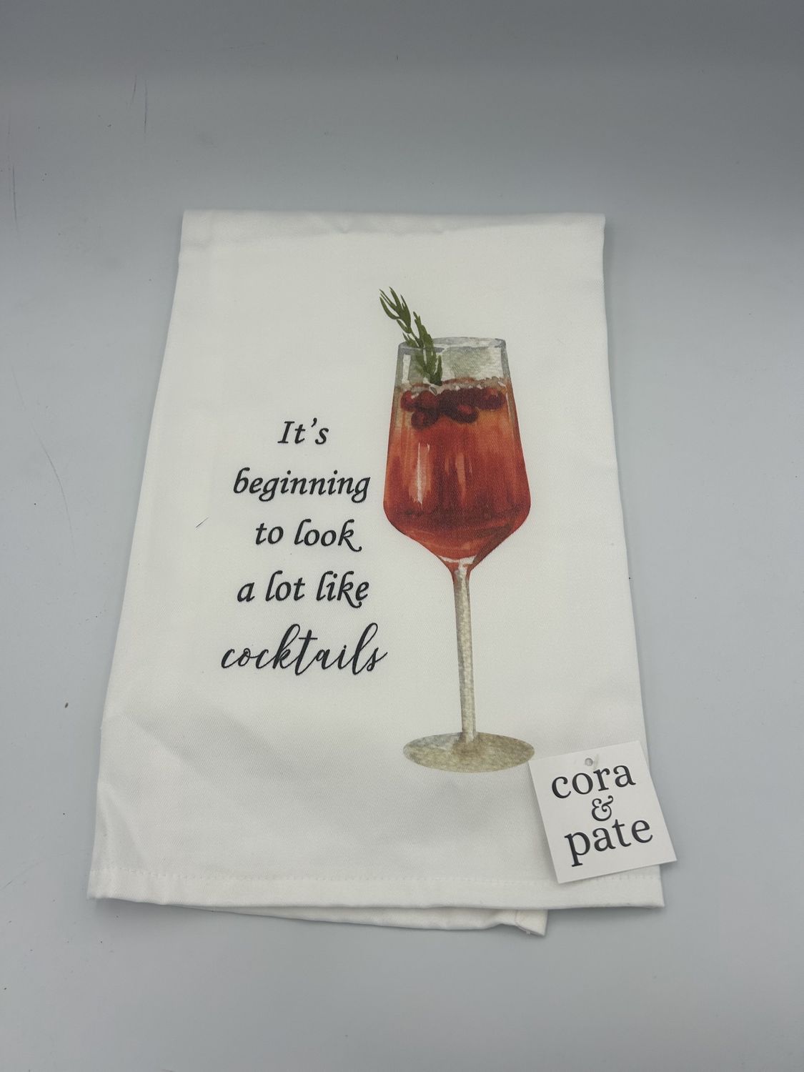 Cora and Pate Cocktails Tea Towel