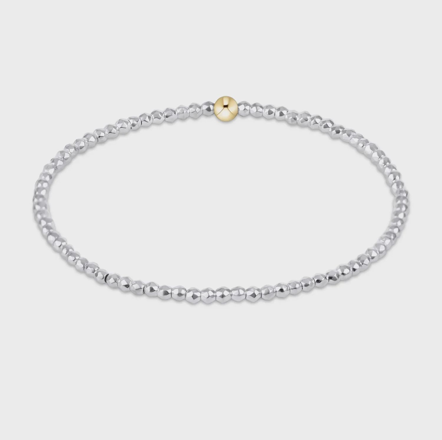 enewton Bright Silver Faceted Hematite 2mm Bead Bracelet
