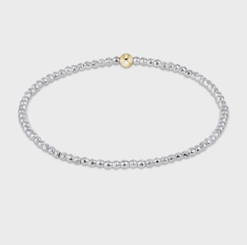 enewton Bright Silver Faceted Hematite 2mm Bead Bracelet