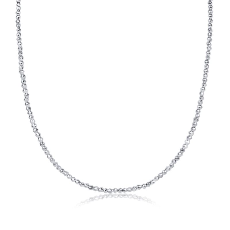 enewton 17&quot; Choker Bright Silver Facted Hematite 2mm Bead
