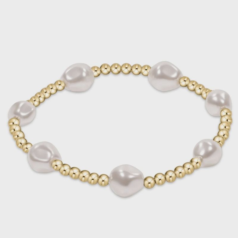 enewton Extends Admire Gold 3mm Bead Bracelet - Pearl