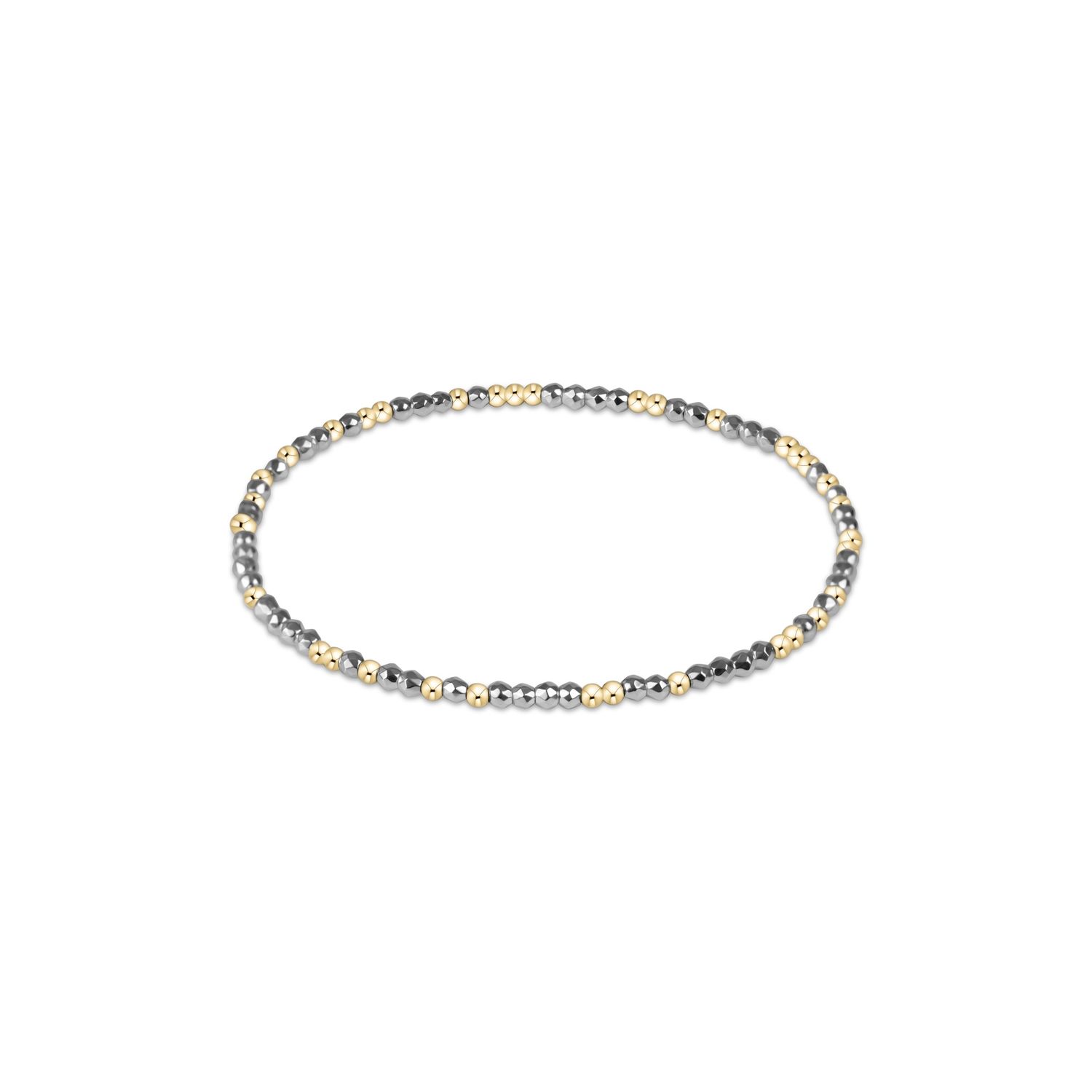 enewton Hope Unwritten Bright Silver Faceted Hematite 2mm Bead Bracelet
