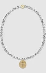 enewton Silver Faceted Hematite 2mm Bead Bracelet - Inspire Small Gold Charm
