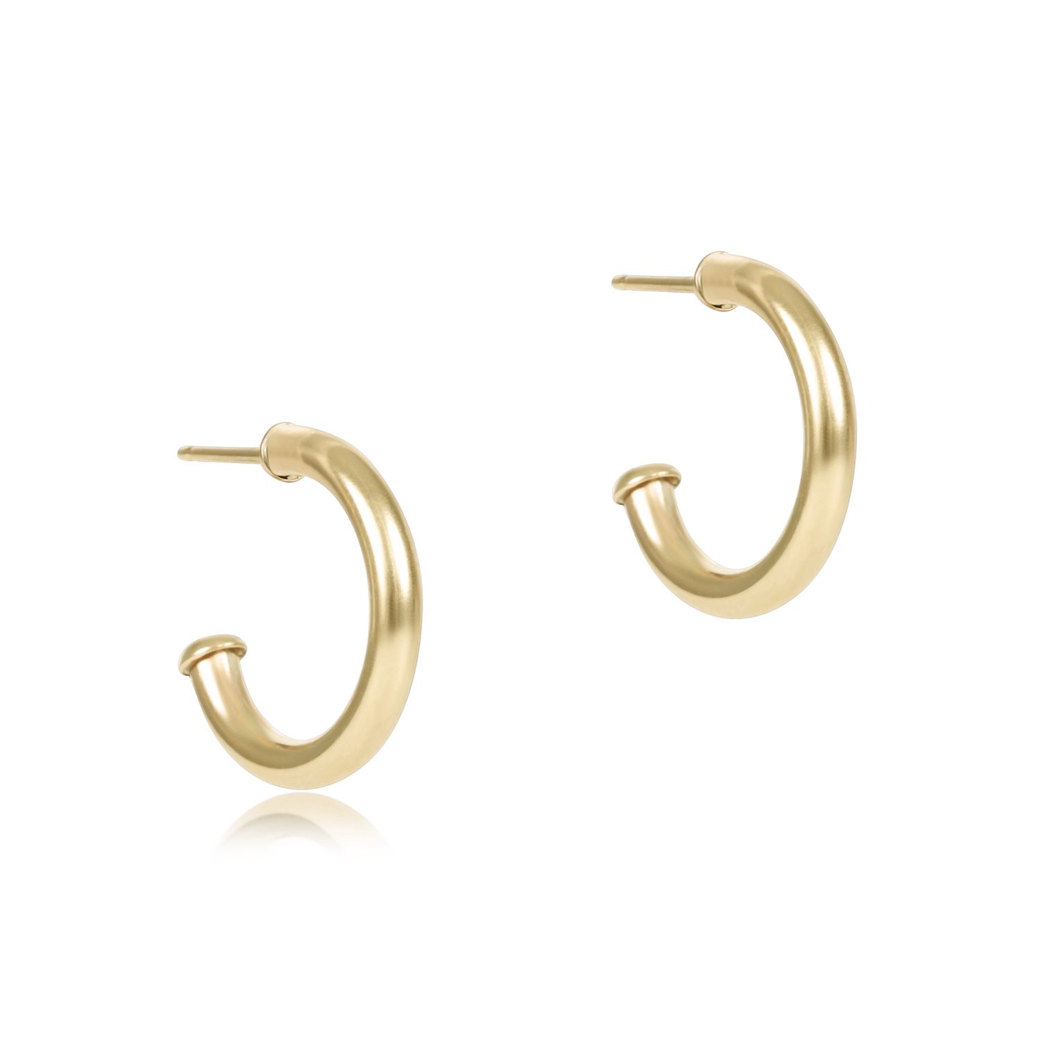 enewton Round Gold  0.5&quot; Post Hoop - 2mm- Smooth