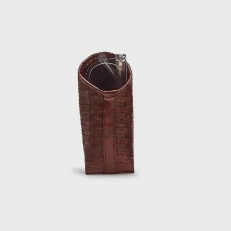 Two&#39;s Company Chestnut Woven Leather Eyeglass Holder