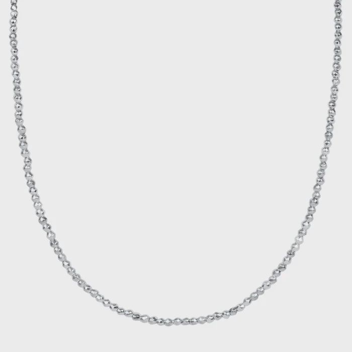 enewton 17&quot; Choker Silver Faceted Hematite 2mm Bead