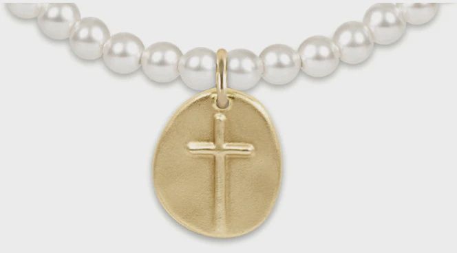 Enewton Classic Pearl 4mm Bead Bracelet - Inspire Gold Charm