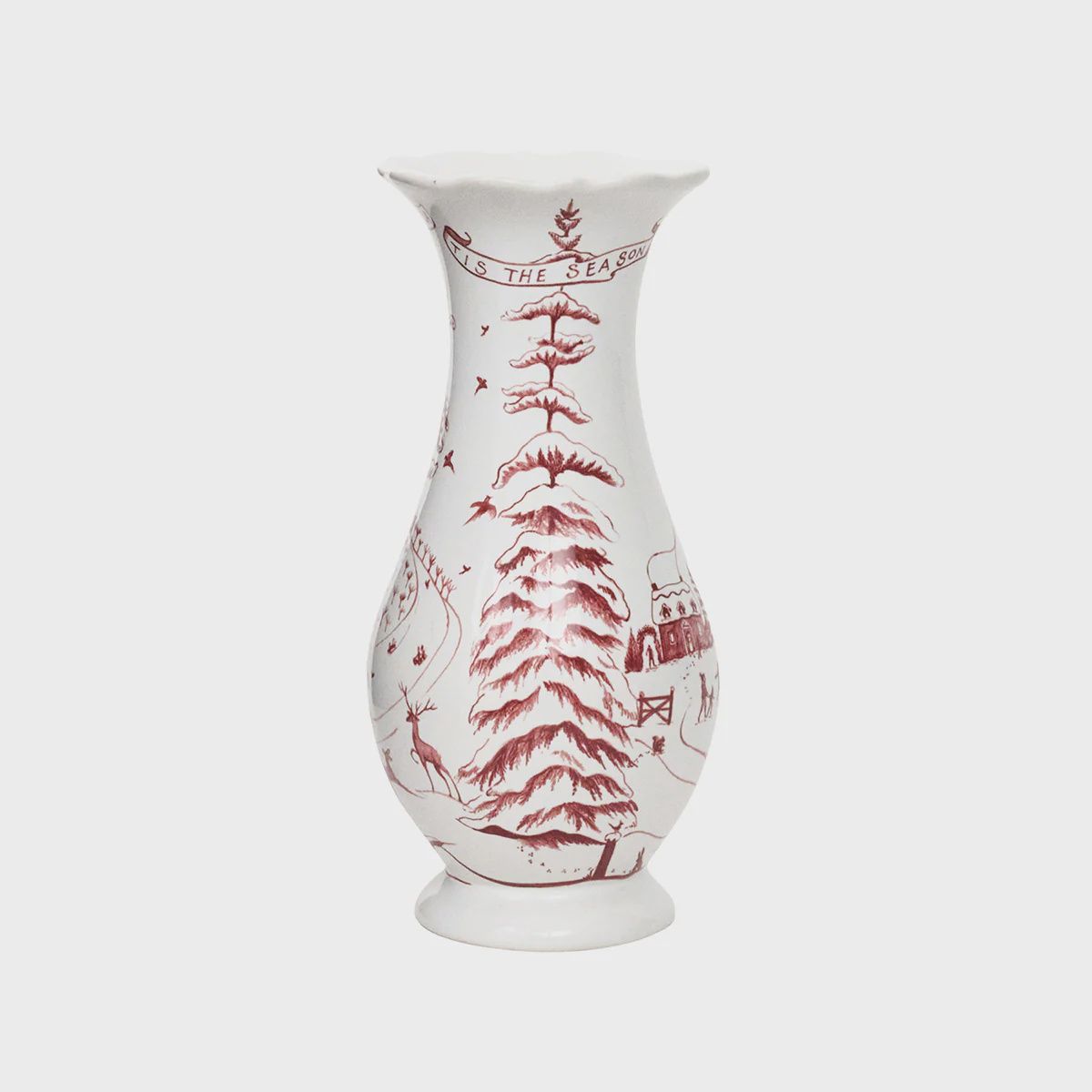Juliska Country Estate Winter Frolic 9&quot; Vase (Ruby)