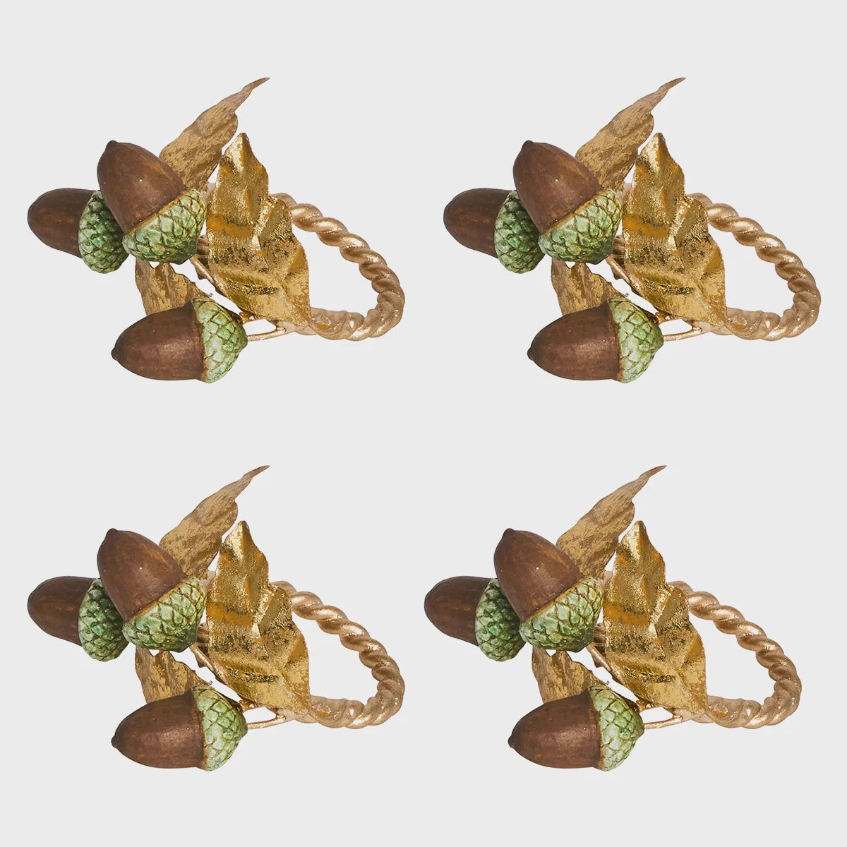 Juliska Forest Walk Acorn Napkin Ring Set/4
