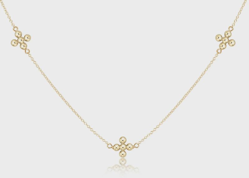 Enewton 17&quot; Choker Simplicity Chain Gold - Classic Beaded Signature Cross Gold