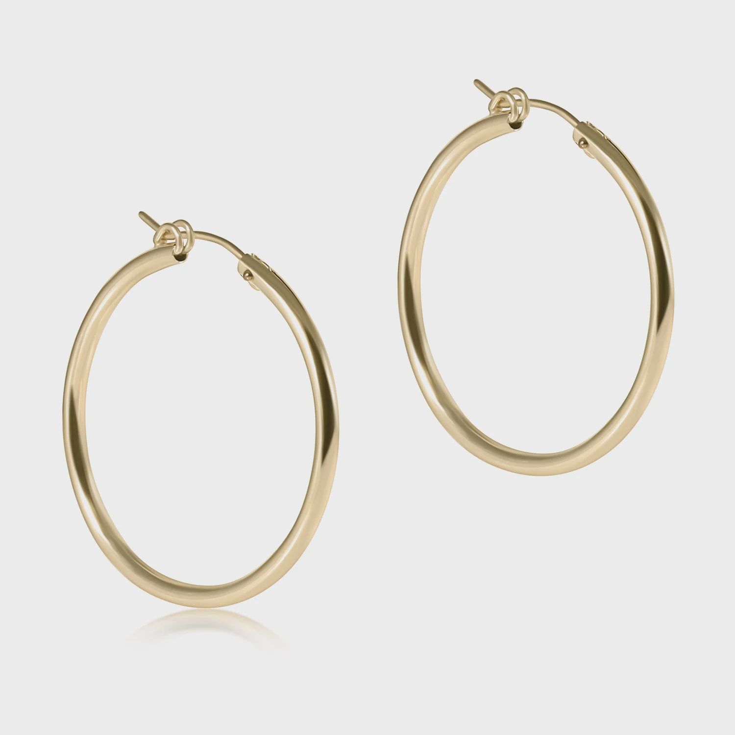 enewton Round Gold  1.25&quot; Post Hoop - 2mm- Smooth