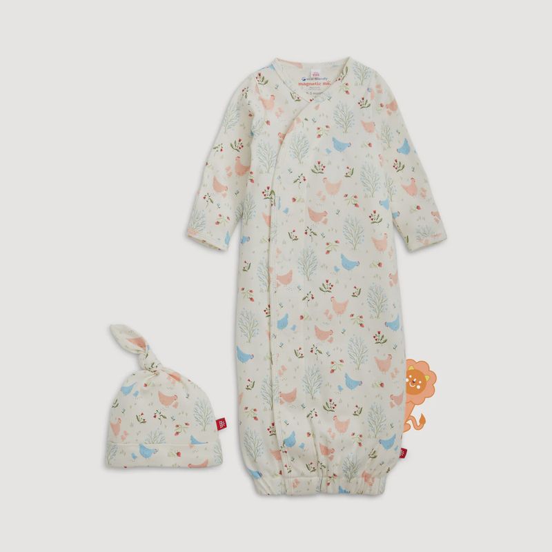 Magnetic Me Chicken Tender Organic Cotton Magnetic Gown + Hat Set