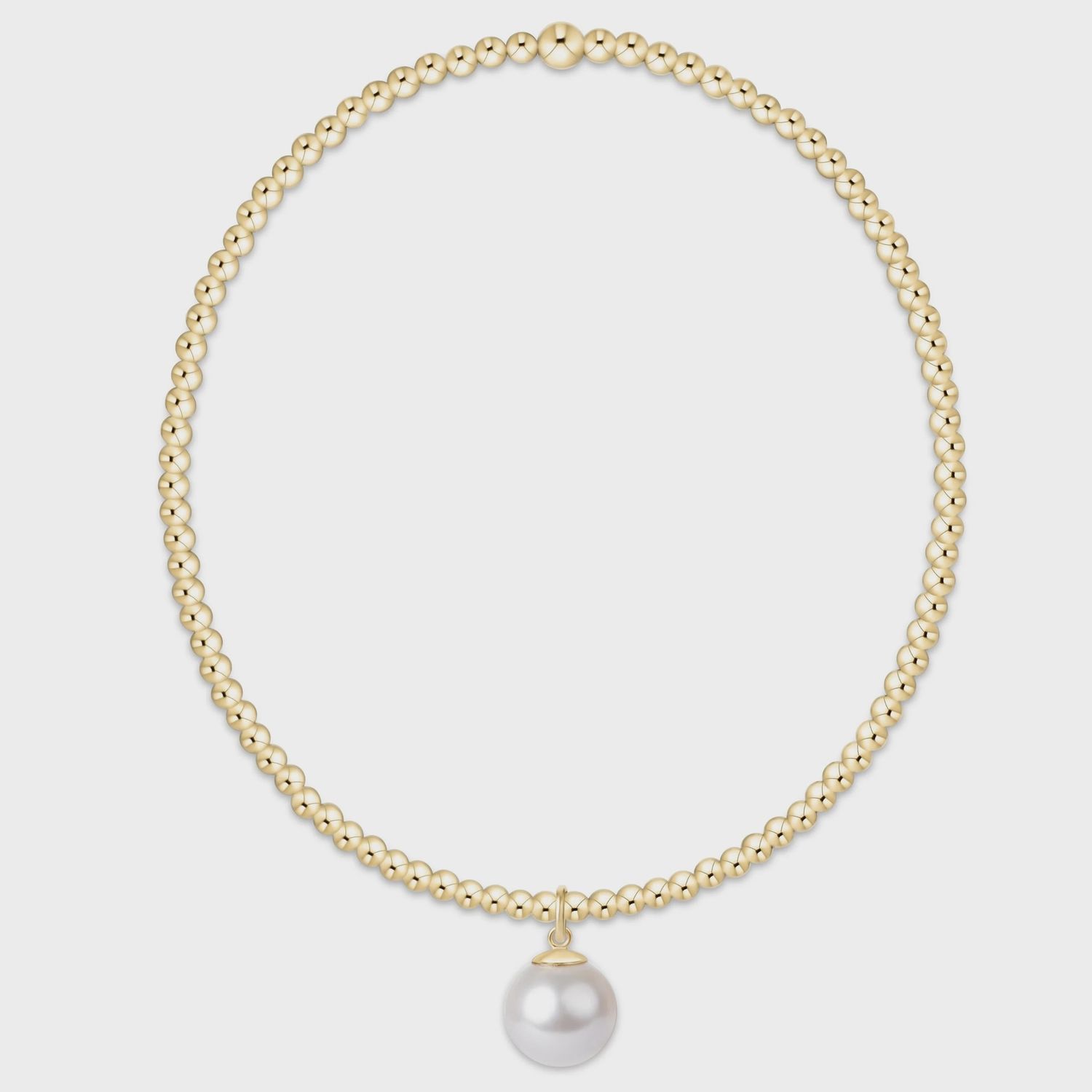 enewton Classic Gold 2mm Bracelet - Classic Pearl 8mm Charm