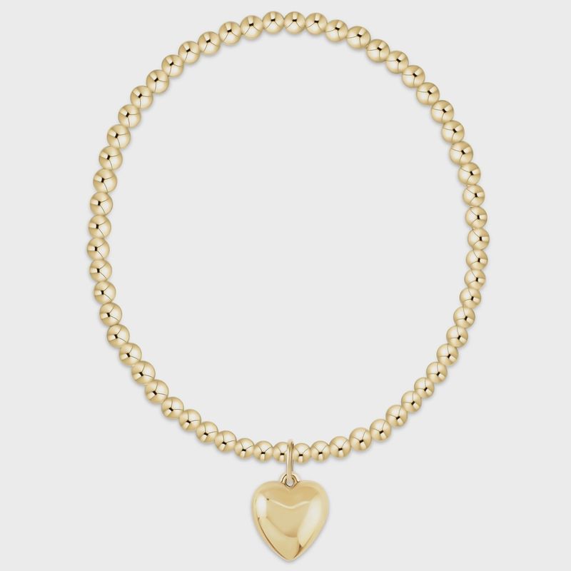 enewton Classic Gold 3mm Bracelet - Love Plush Gold Charm