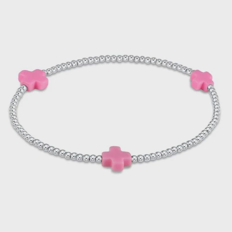 enewton Signature Cross 2mm Sterling Bracelet - Bright Pink