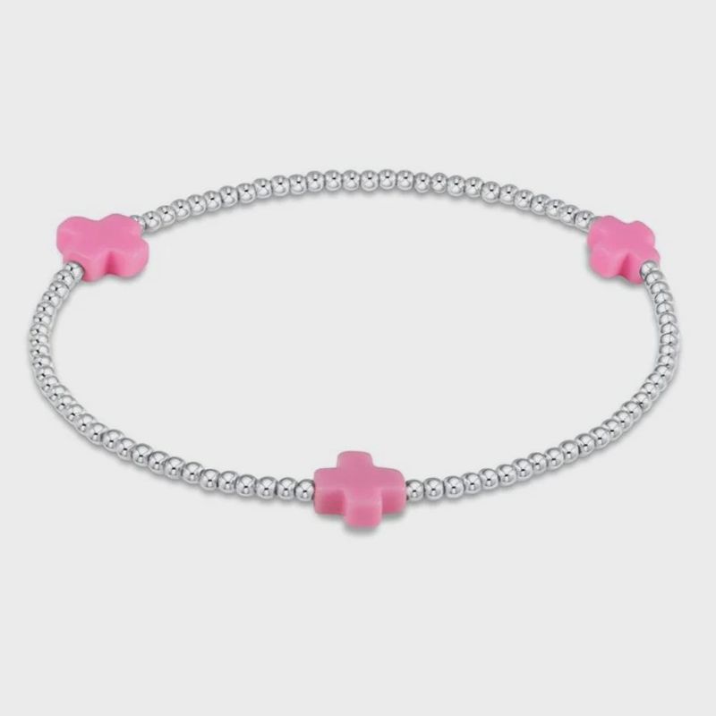 enewton Signature Cross 2mm Sterling Bracelet - Bright Pink