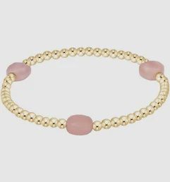 Enewton Admire 3mm Gold Bracelet Pink Opal