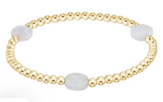 enewton Admire Gemstone 3mm Gold Bracelet - Aquamarine