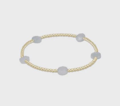 Enewton Admire Small Gemstone 2mm Gold Bracelet - Aquamarine