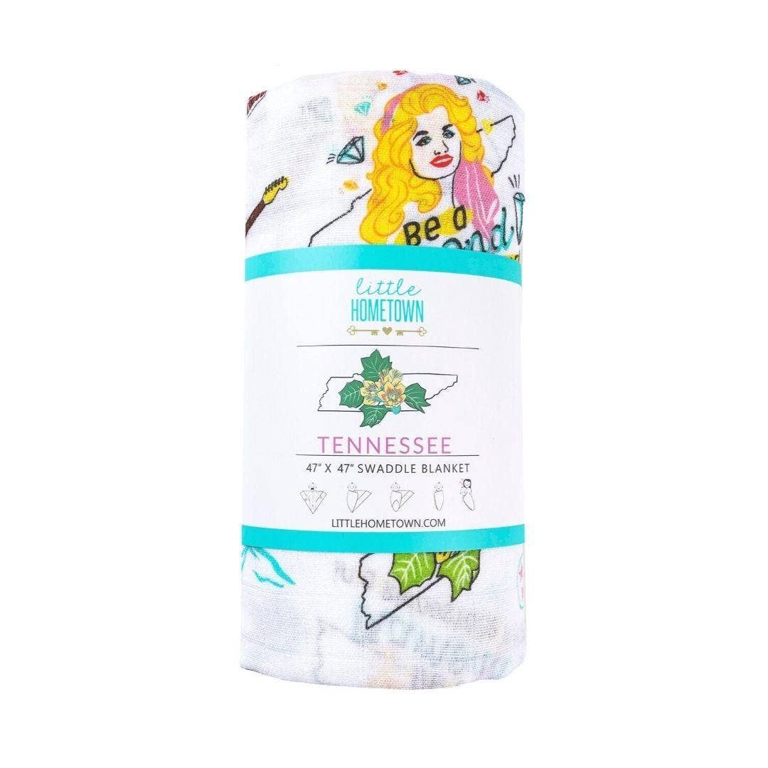 Tennessee Baby Muslin Swaddle Receiving Blanket (Floral) Made to Grow with Your Little One