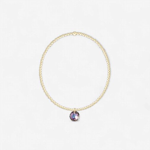 enewton Classic Gold 2mm Bracelet - Reflection Small Charm - 06