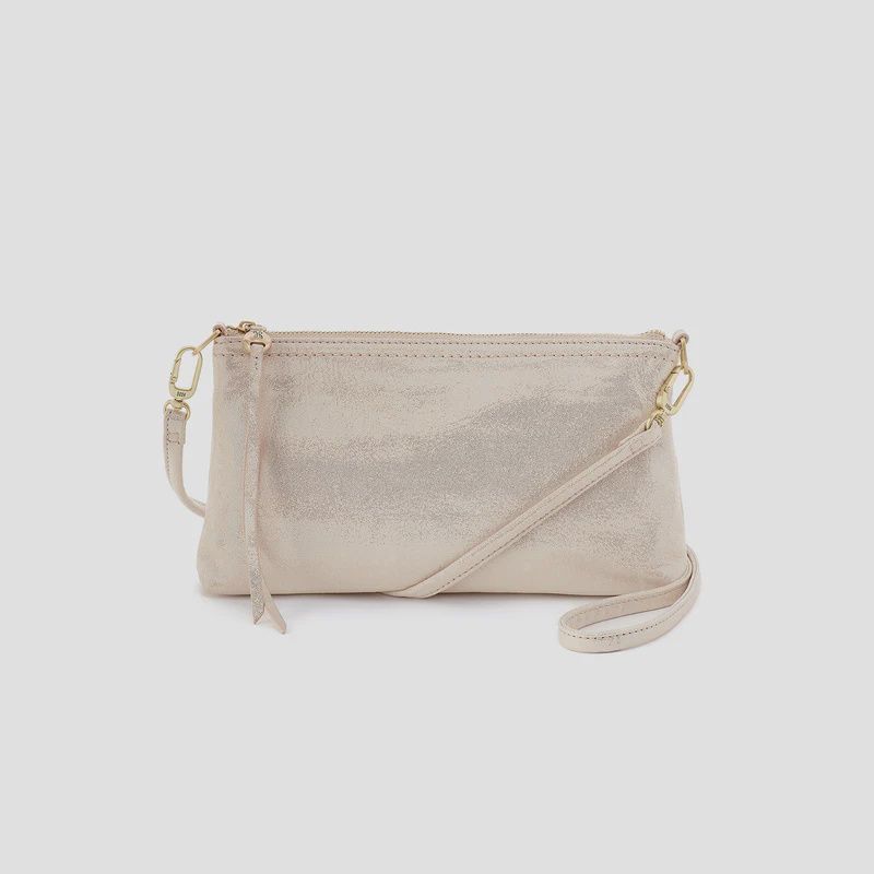 HOBO Darcy Crossbody (Metallic Leather - Sand Shimmer)