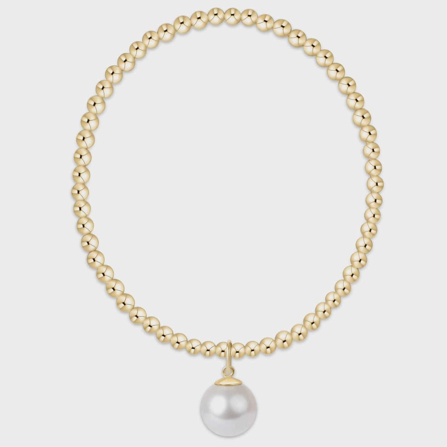 enewton Classic Gold 3mm Bracelet - Classic Pearl 10mm Charm