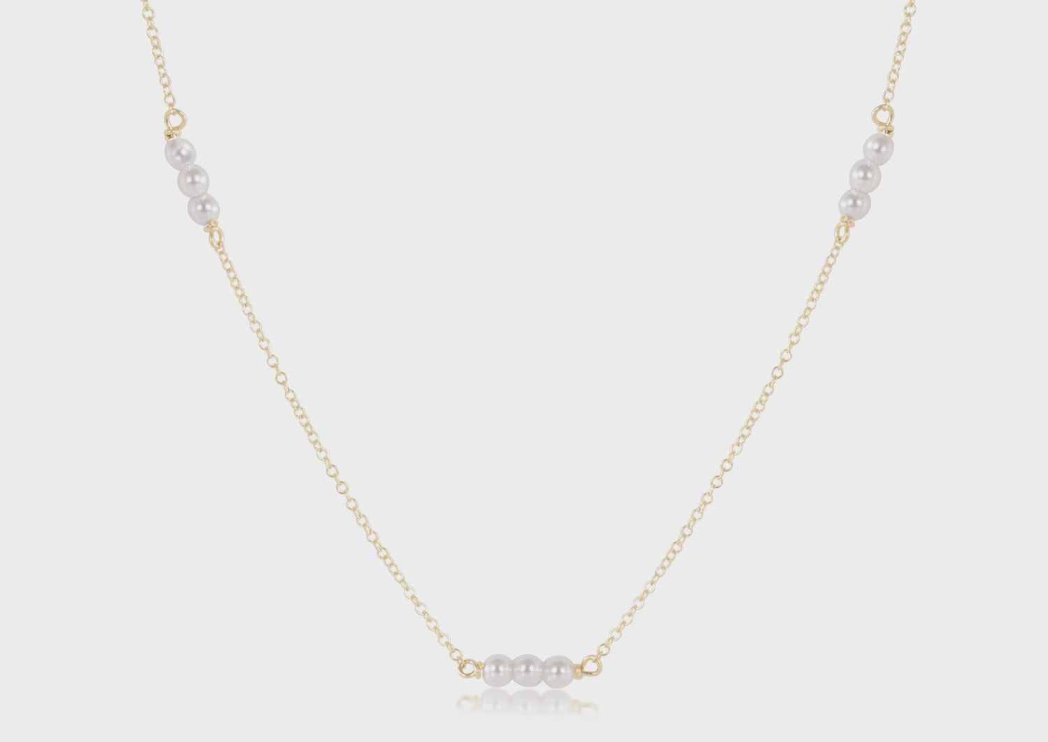 enewton 17" Choker Joy Simplicity Chain Gold - Pearl 3mm