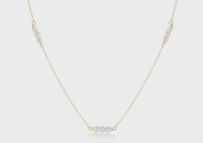 enewton 17" Choker Joy Simplicity Chain Gold - Pearl 3mm