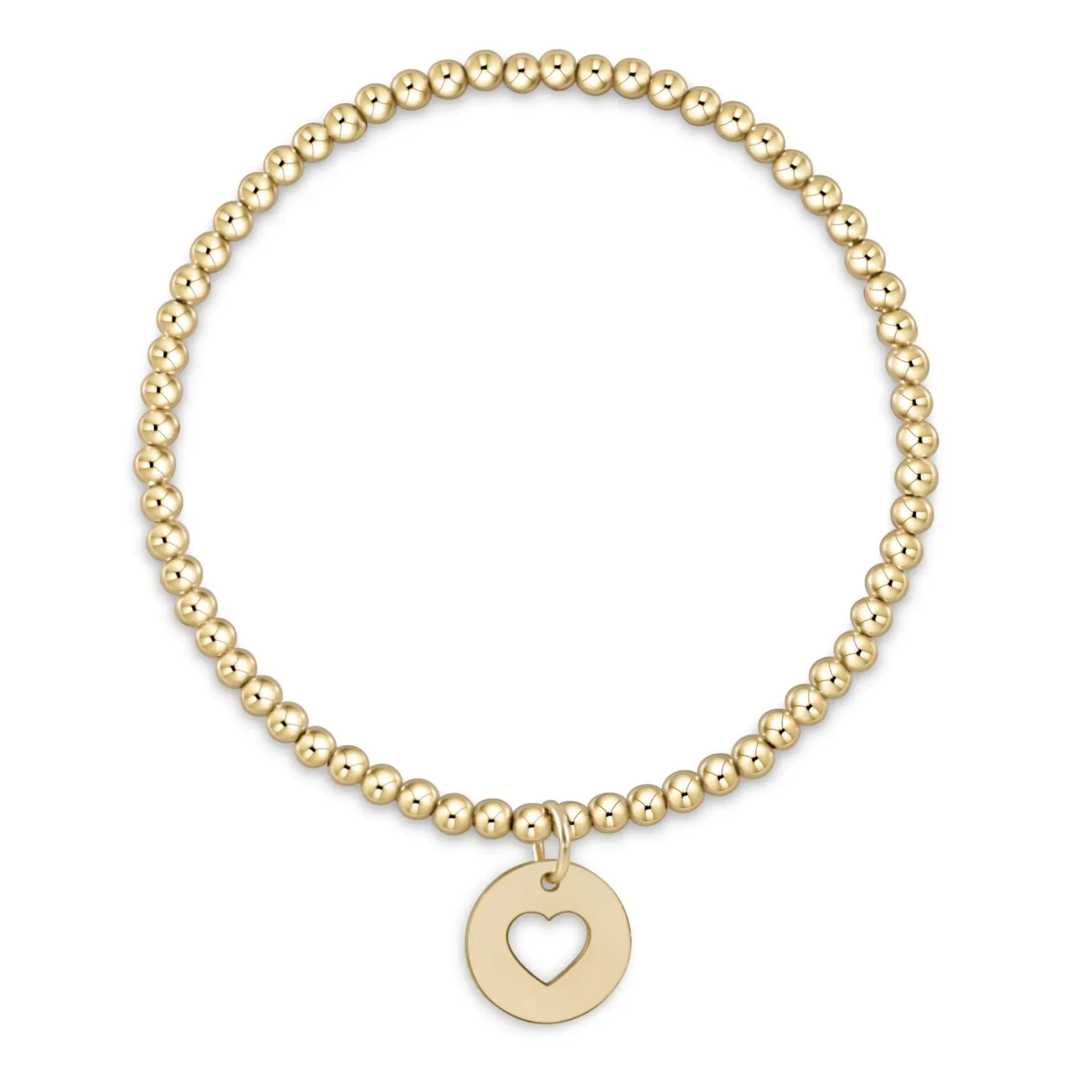 Extends Classic Gold 3MM Bracelet- Love Gold Disc