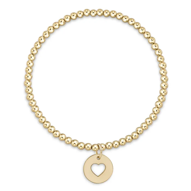 Extends Classic Gold 3MM Bracelet- Love Gold Disc