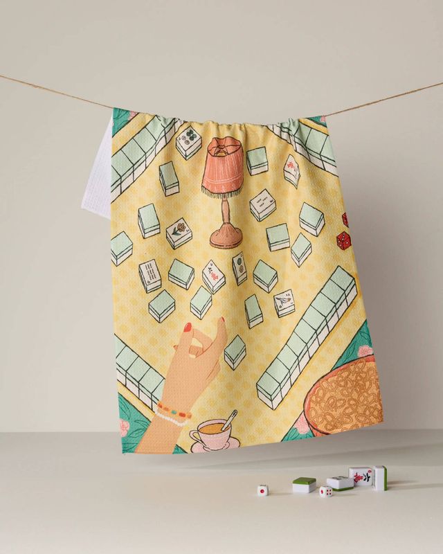 Lucky Hand Tea Towel - Mahjong