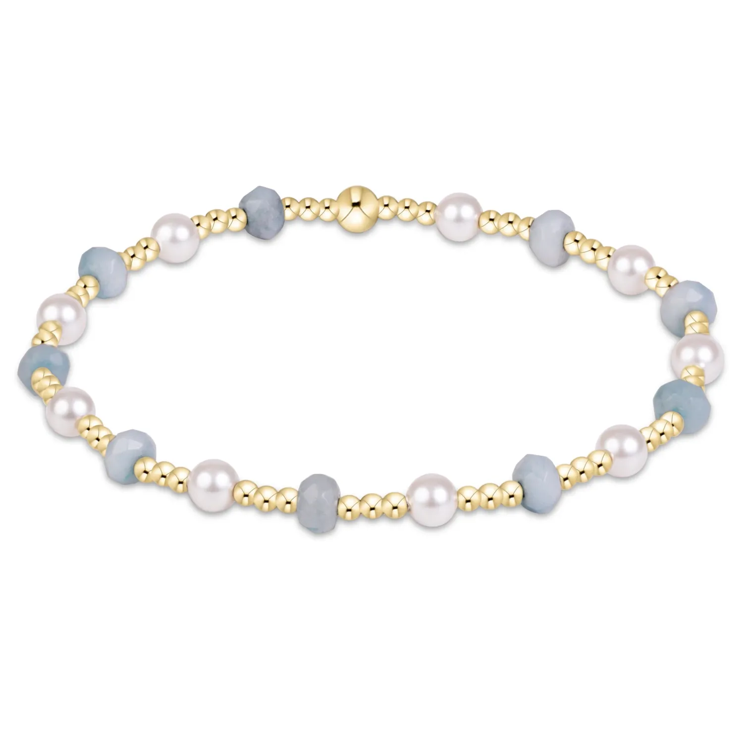 enewton Extends Sincerity Gemstone &amp; Pearl 4mm Bracelet - Aquamarine