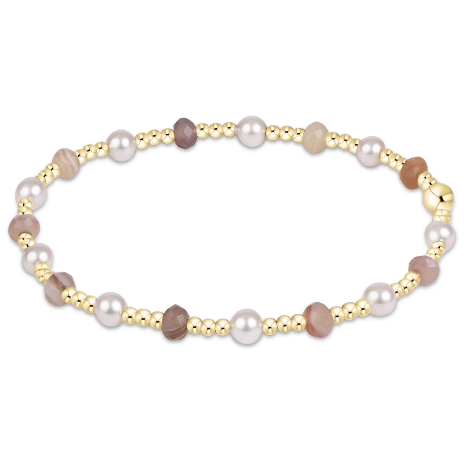 enewton Sincerity Gemstone &amp; Pearl 4mm Bracelet - Botswana Agate
