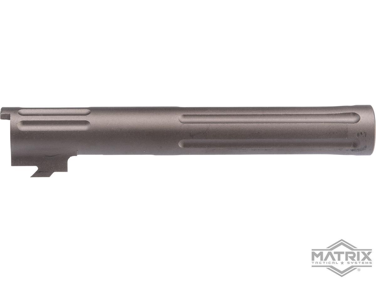 Matrix Custom Outer Barrel for Hi-CAPA 5.1 Gas Blowback Airsoft Pistols (Color: Grey / Straight Grooves)