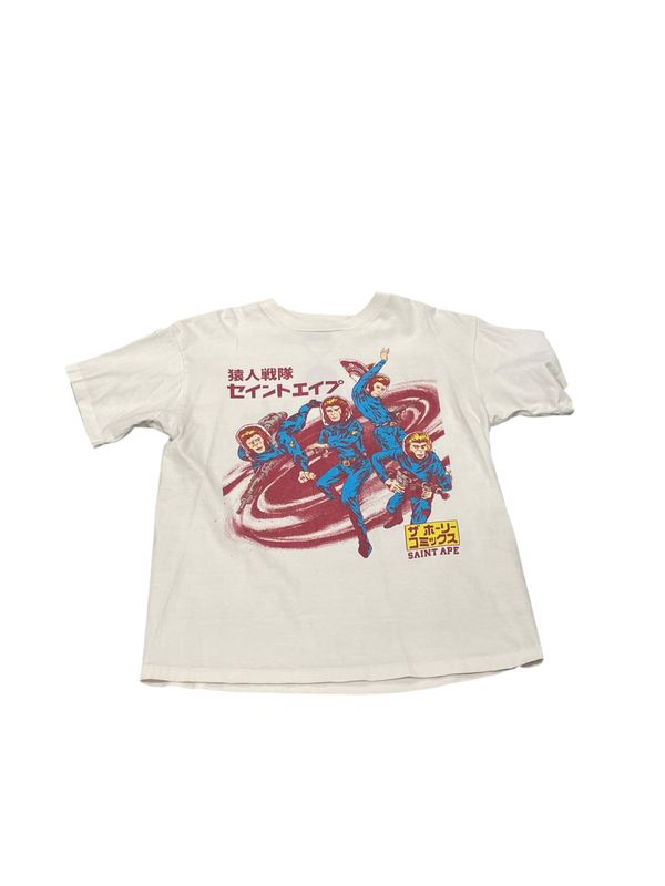 Saint Michael Bape Space T-Shirt White