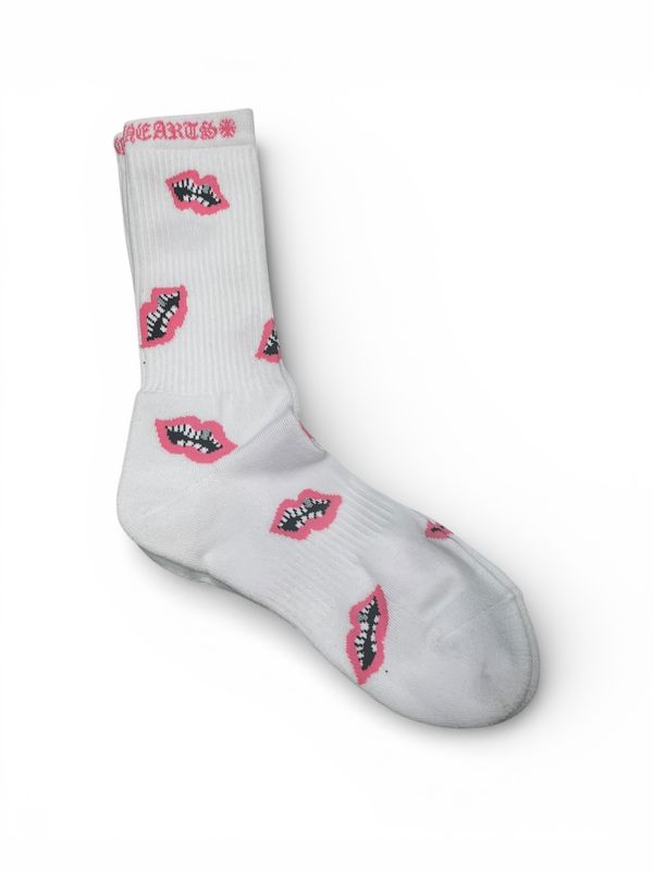 Chrome Heart Chomper Sock White Pink