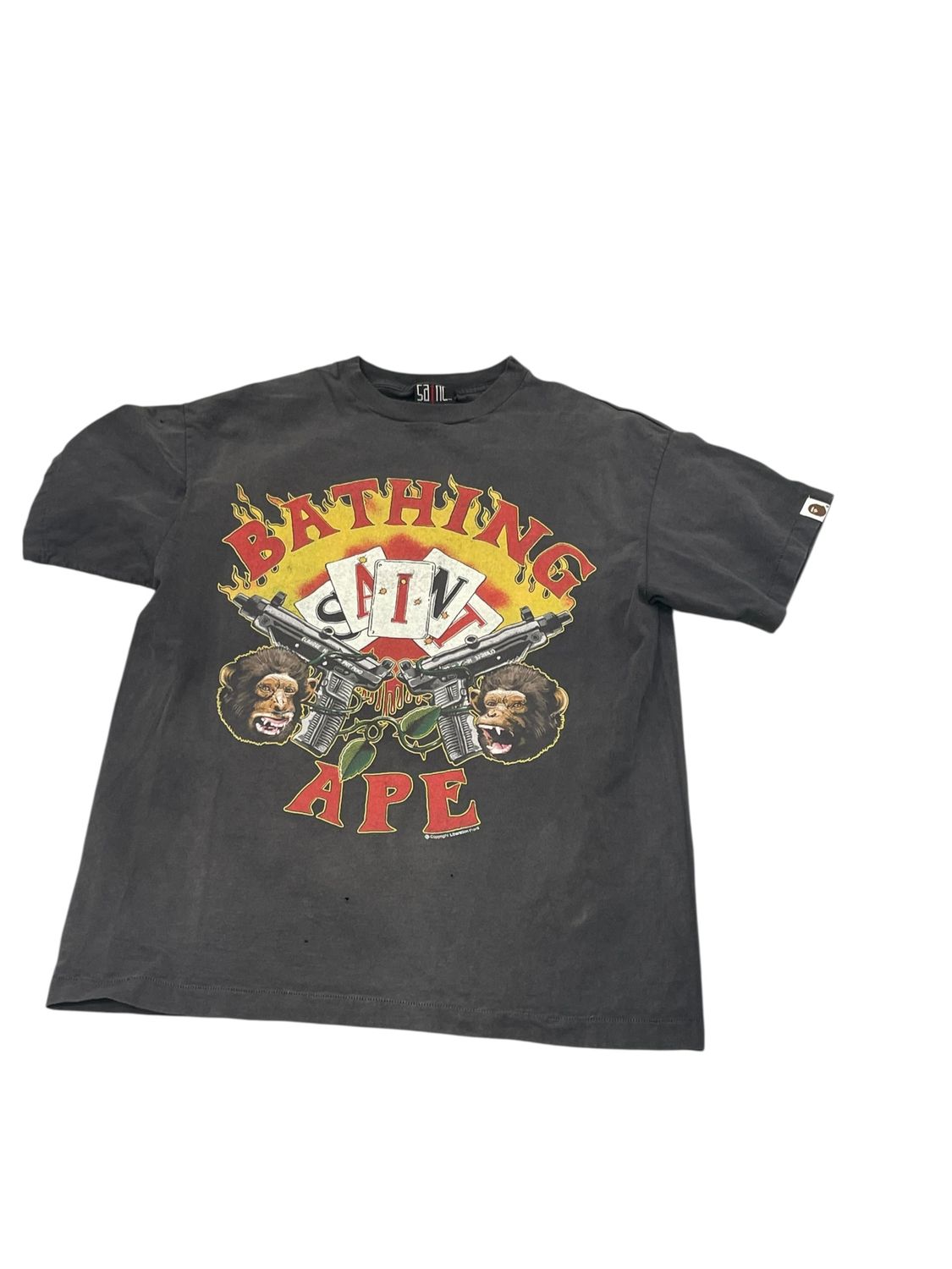 Saint Michael Bape Guns T-Shirt Black