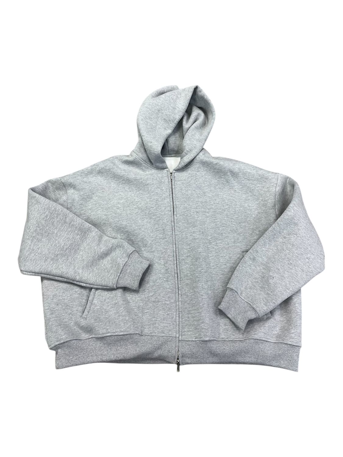 HMDD Blank Zip Hooded Sweatshirt Grey
