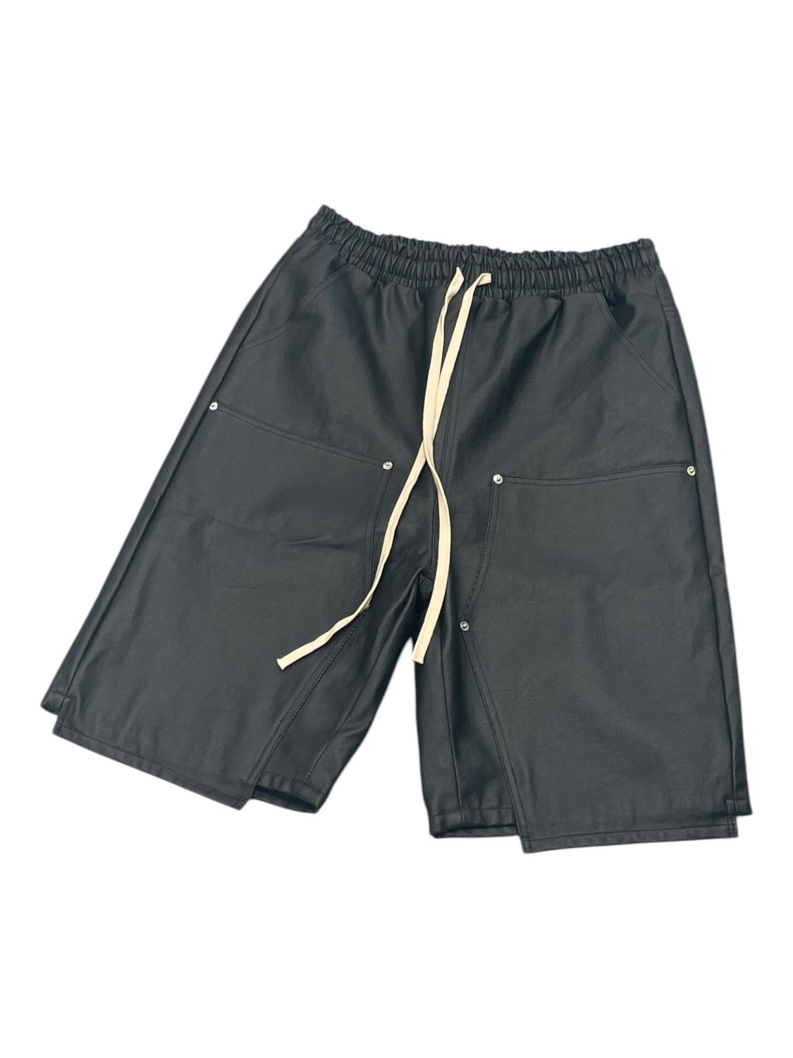 Matiere De Desires Wax Double Knee Shorts Black