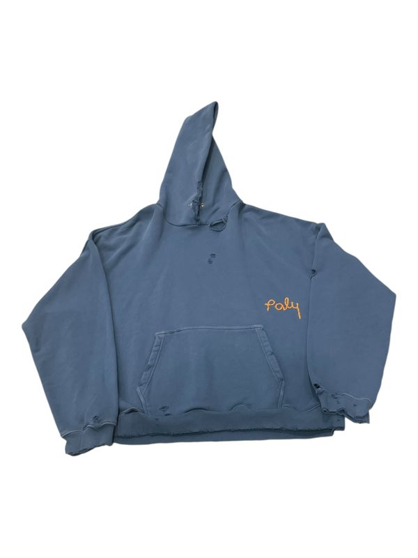 Paly Hollywood Blank Embroidered Hooded Sweatshirt Blue