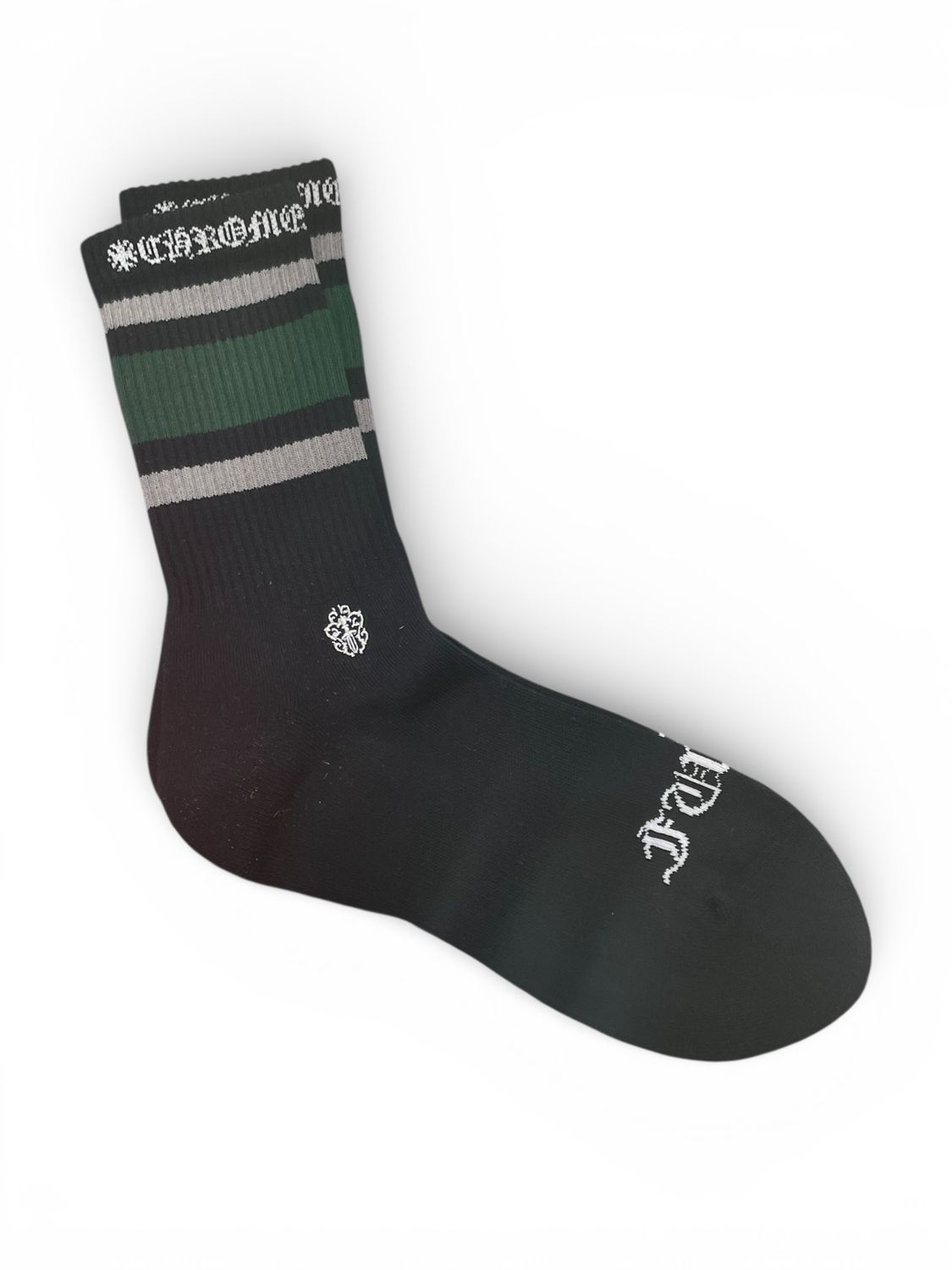 Chrome Hearts Stripe Socks Black Green