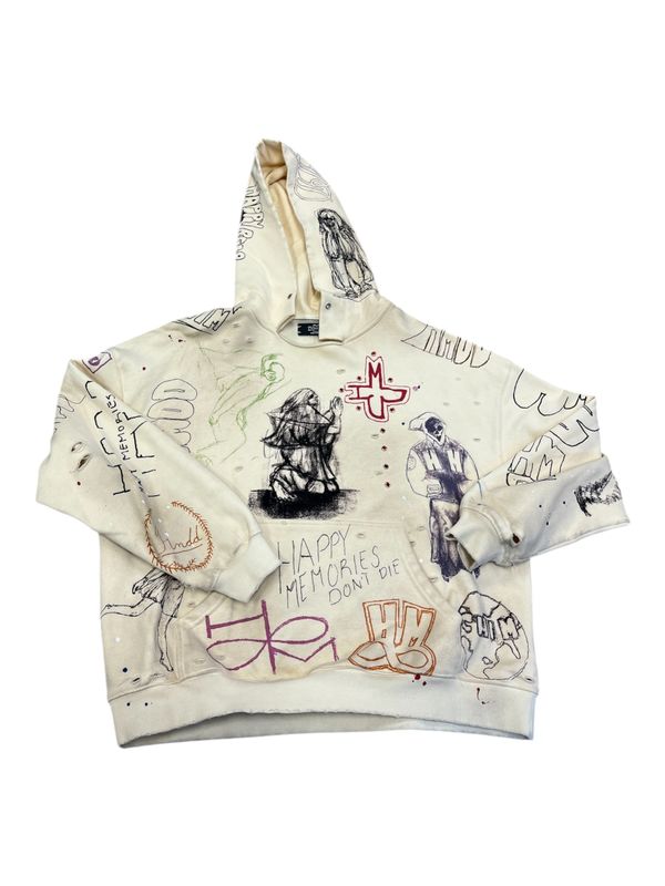HMDD Sketch Hooded Sweatshirt Cream
