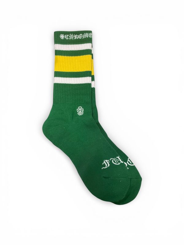 Chrome Hearts Stripe Socks Green Yellow
