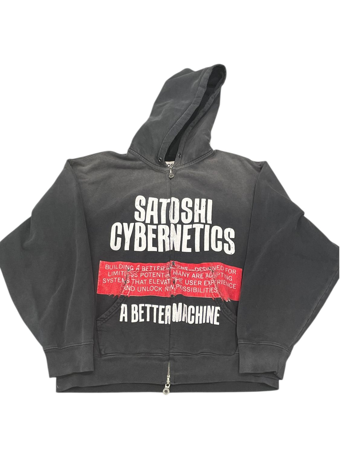 Satoshi Nakamoto Cybernetics Zip Up Hooded Sweatshirt Black
