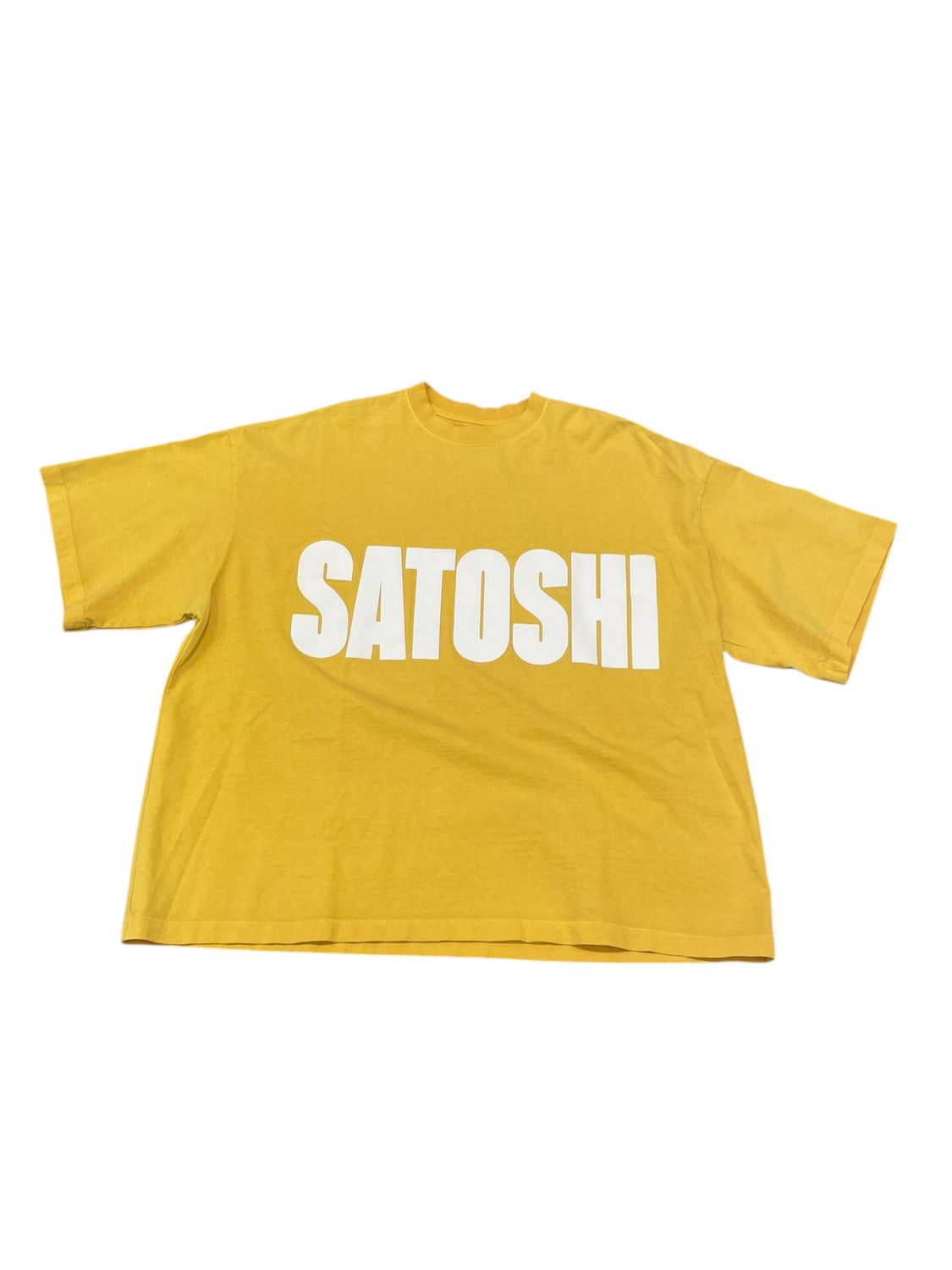 Satoshi Nakamoto Impact Logo T-Shirt Yellow